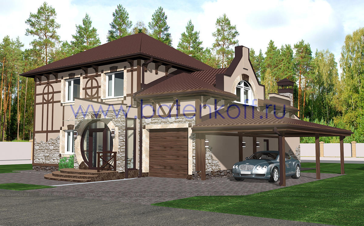 Дизайн фасадов коттеджа, пос.Горный Щит (Архитектурно-Строительная ...