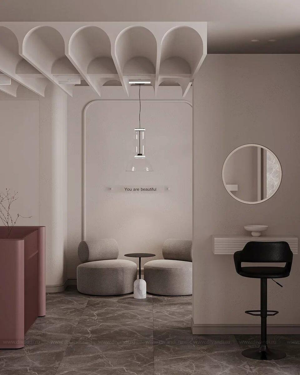 Салон красоты в стиле минимализм (Дизайнер интерьера Mari+Design) — Диванди